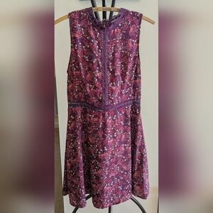 Blue Rain Sleeveless Plum Floral Dress - Size M